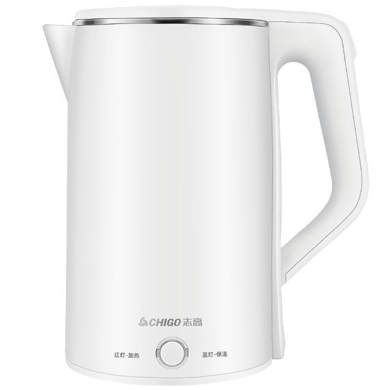 cooktron 1.7l electric kettle quiet, double wall hot water boiler bpa-free,  quiet boiland cool touch tea kettle, cordless wit