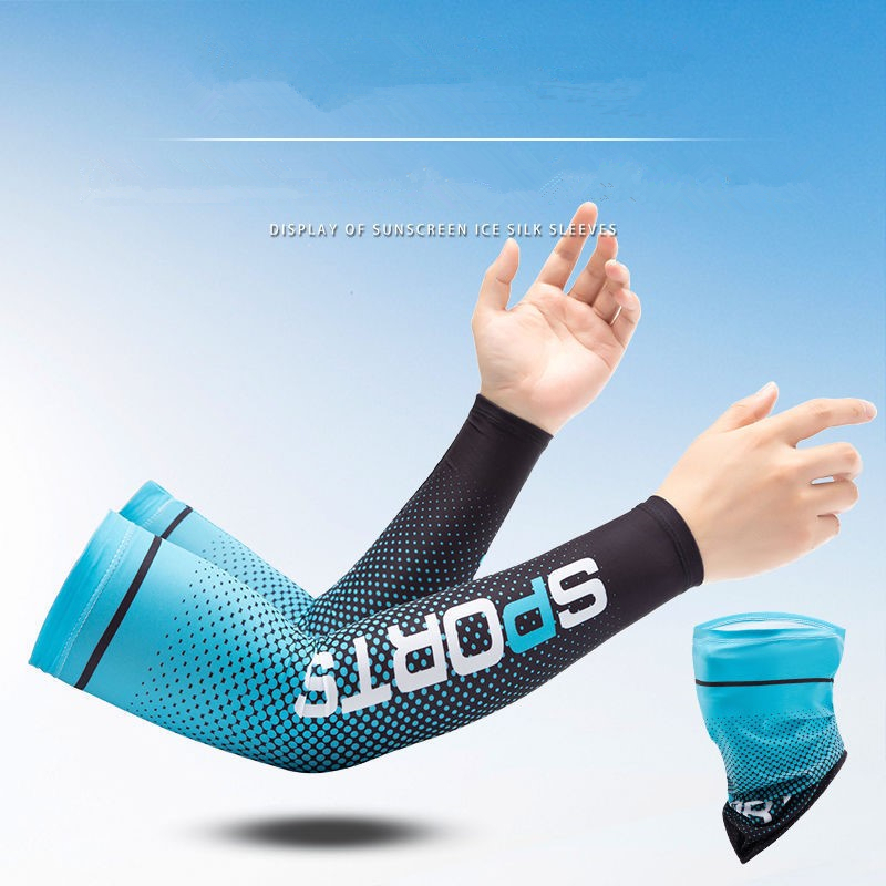 HS051 UV Sun Protection Sports Ice Silk Cooling Compression Sleeves Arm Sleeves Men Women Summer Cycling Mask Multifunctional Face Cover