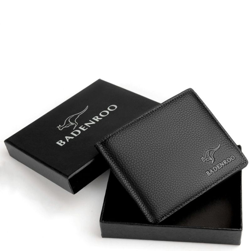Men's Slim Genuine Leather Wallet, Thin Cowhide Card Holder, Multi-Card Business Purse with Driver License Slot, Coin Pocket for Men