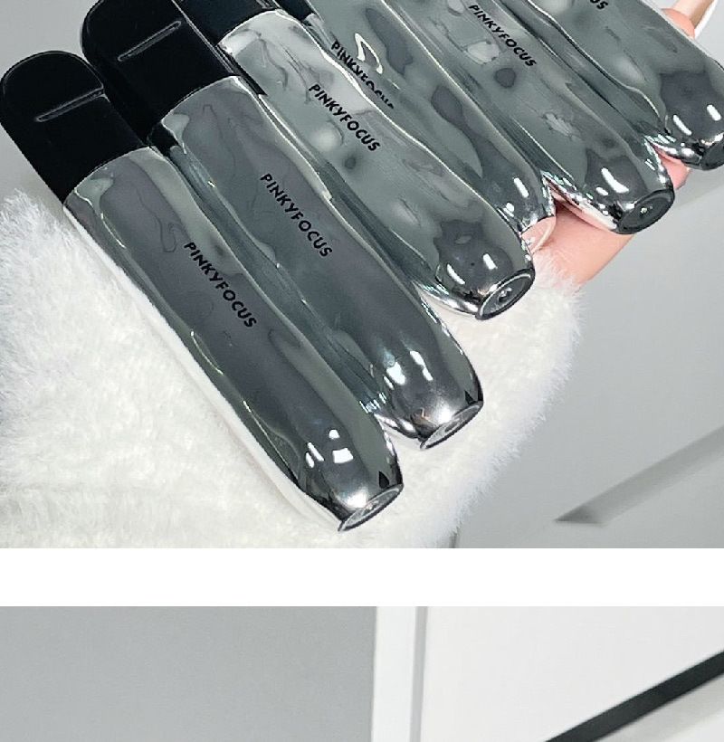 PinkyFocus Black Yaoyue Light Mirror Lip Glaze Korean Pure Want to Show Tender and Moisturizing Hydrating Glass Dudu Lip Lipstick