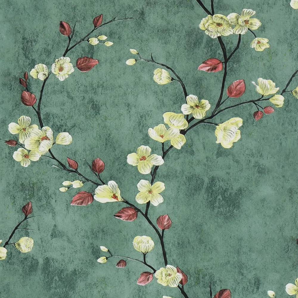 9836 Floral Peel and Stick Wallpapers Green Self Adhesive Contact Paper Removable Waterproof Wallpaper For Bedroom Home Decoration