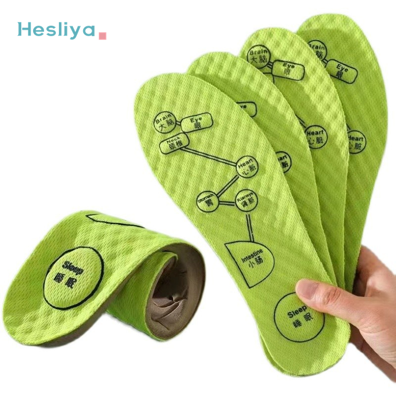 Foot Acupressure Insole Men Women Soft Breathable Sports Cushion Inserts Sweat-absorbing Deodorant Insole Shoe Pads