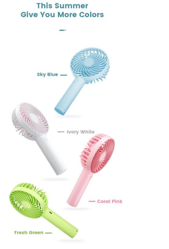 Portable USB Handheld Ceiling Fan Lash Table Fan Summer Must Have Rechargeable Battery Portable Air Cooling USB Mini Fan