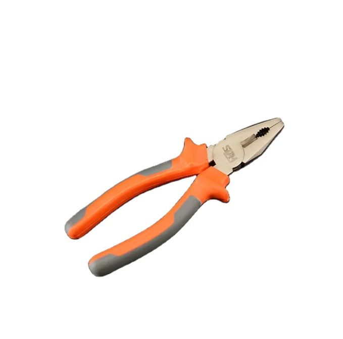 Multi-purpose combination hand pliers made with Carbon Steel material - Polished matt chrome finish - Durable PVC Plastic handle 