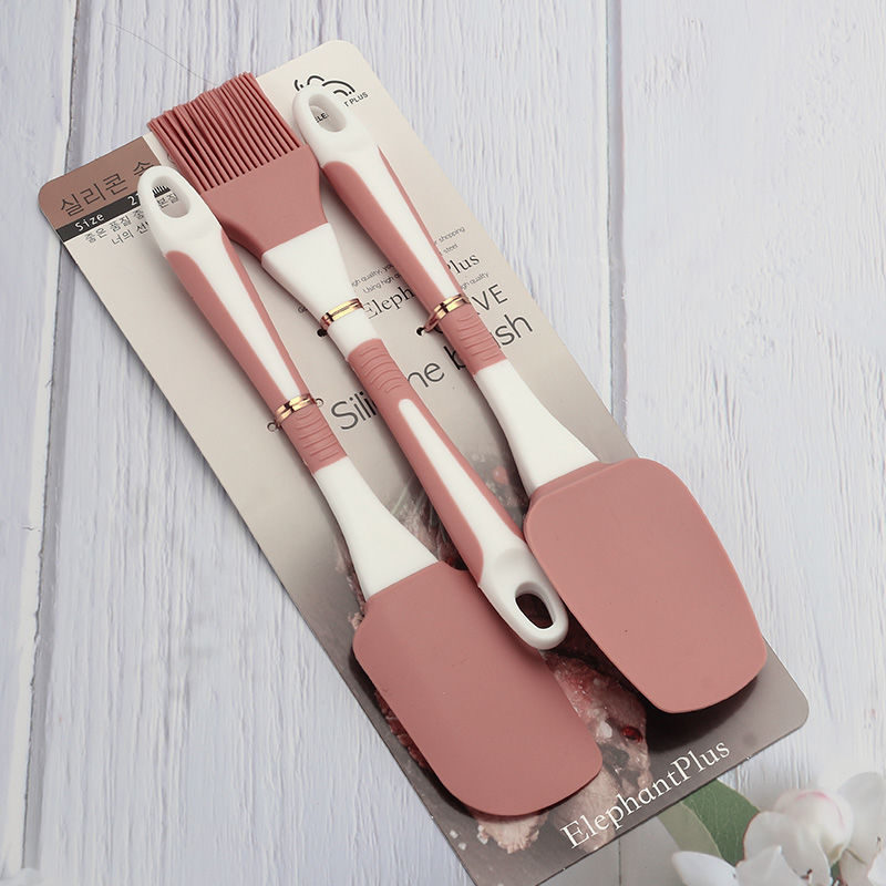 Korean silicone oil brush scraper set high temperature resistant silicone clips food clips baking tools non-stick special spatula
