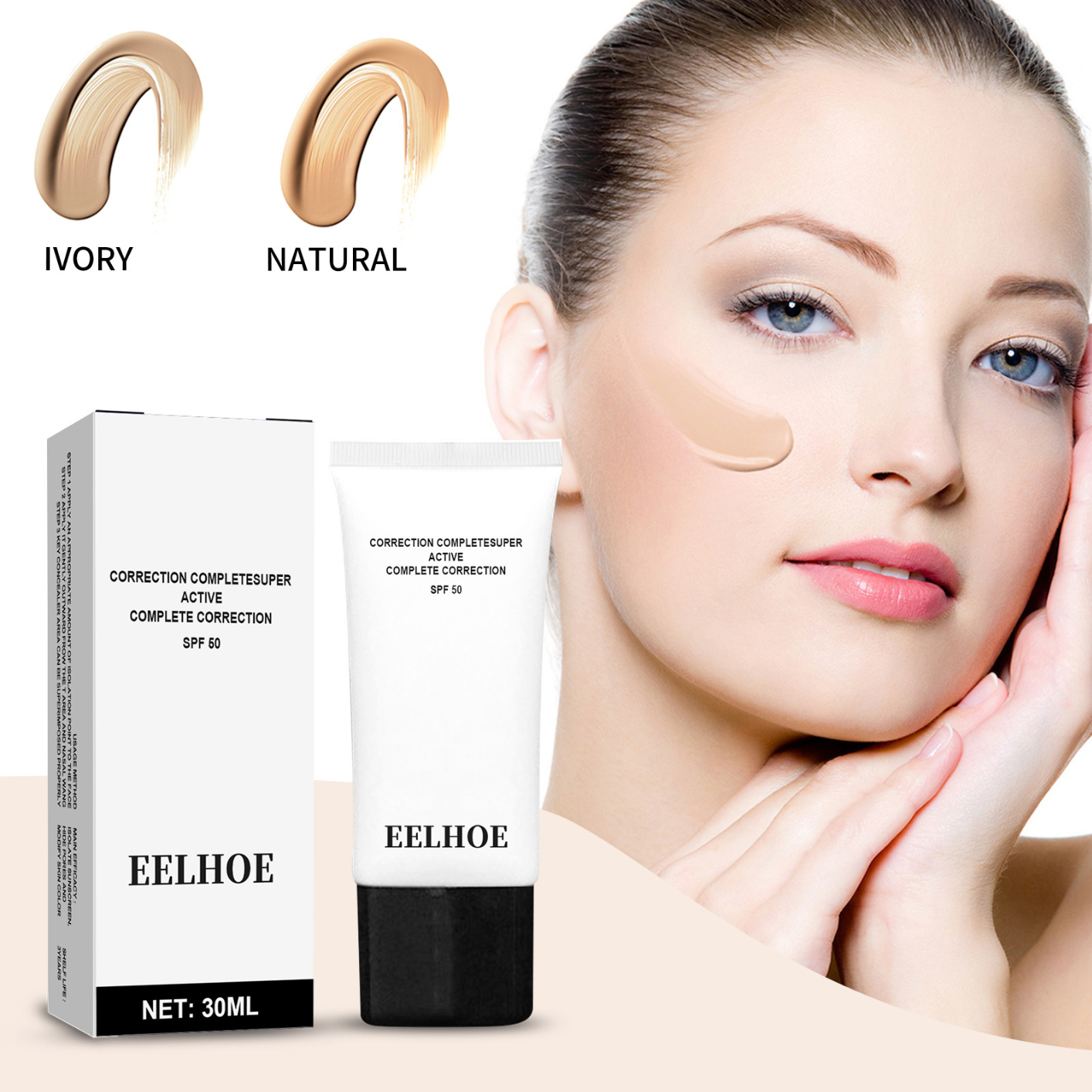 Tinted Pre-Makeup Cream 30ml, Primer for Moisturizing & Softening Skin, Brightens Skin Tone Concealer, Makeup Base Isolation Foundation 