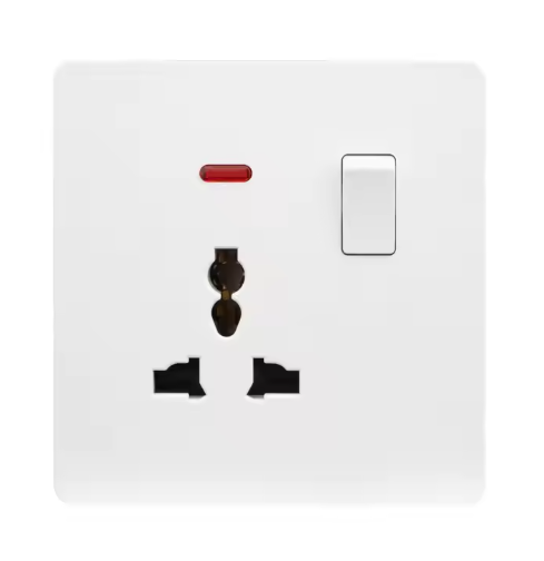 High-Quality Wall White PC Three-pin Sockets and Light Switches UK Double Socket Switches