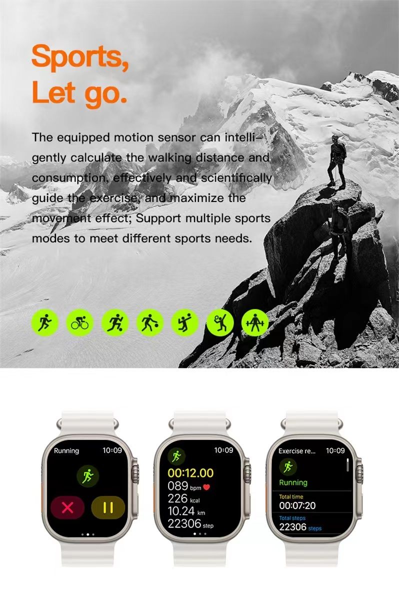 T9 Ultra 2024 New Up graded Smart Watch for Men Women for iPhone  Android, 1.99" Fitness Tracker Bluetooth Call [Answer/Make],Life Waterproof with Heart Rate/SpO2/Sleep Monitor, 100+ Sport Modes