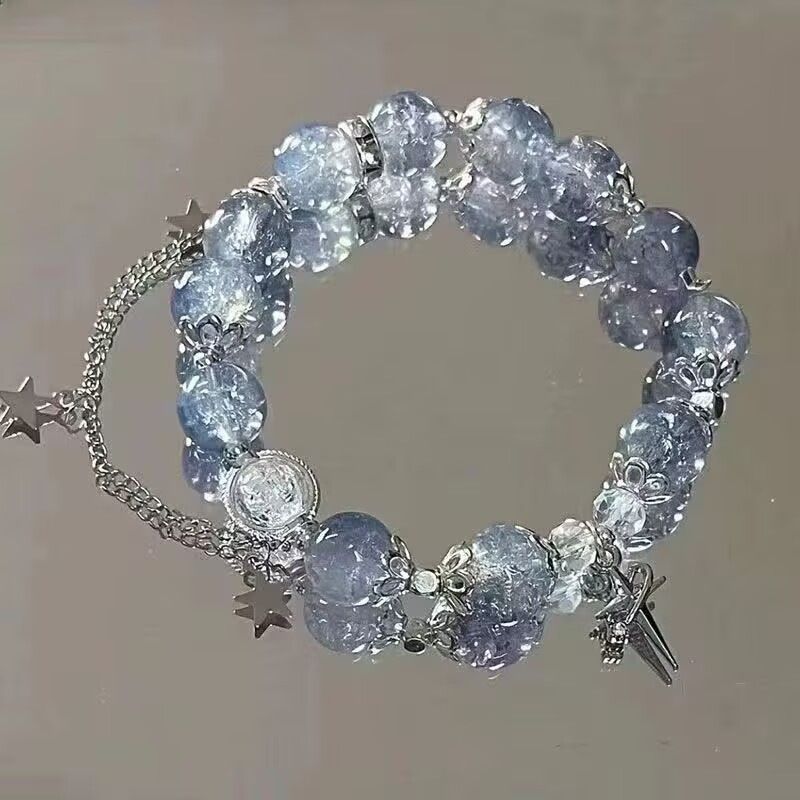 New super fairy star bracelet ins niche design white versatile sweet bracelet