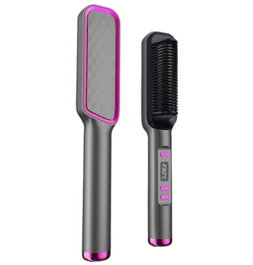 2 in 1 Multi-purpose anti-perm straightening comb - curling iron
Black