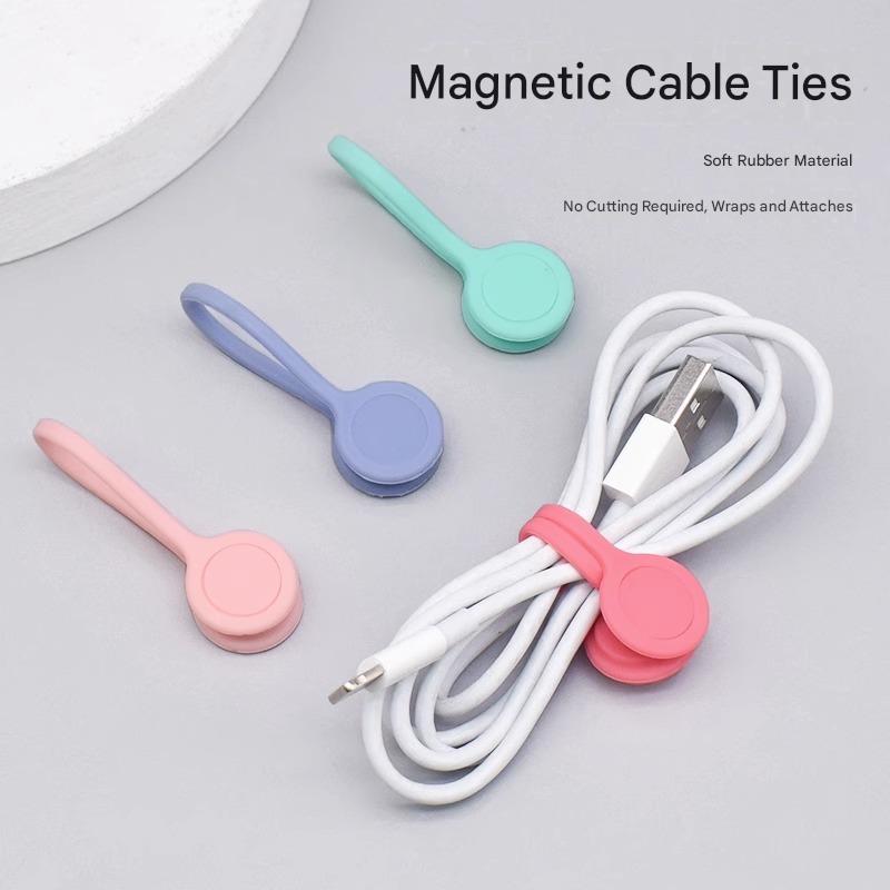 Creative Earphone Shape Magnetic Cable Organizer Silicone Cord Holder 11cm Magnetic Wire Winder for Charging Cables Earphone Data Cord Storage
