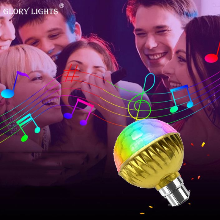 Glory Light Multifunctional Gold 6 Beads Lamp High-Quality Rotating Colorful Golden LED magic Ball Light for Stage Decoration B22