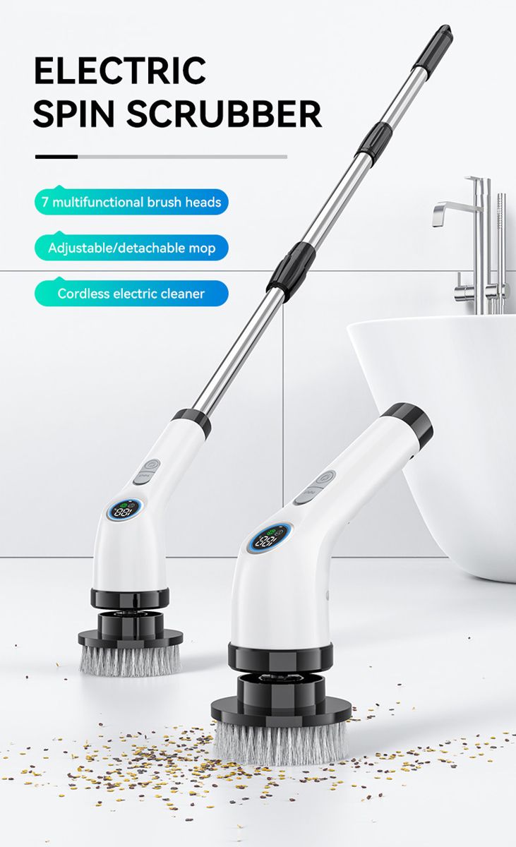 Multi functional household wireless electric cleaning brush toilet kitchen extendable nine in one portable cleaning brush