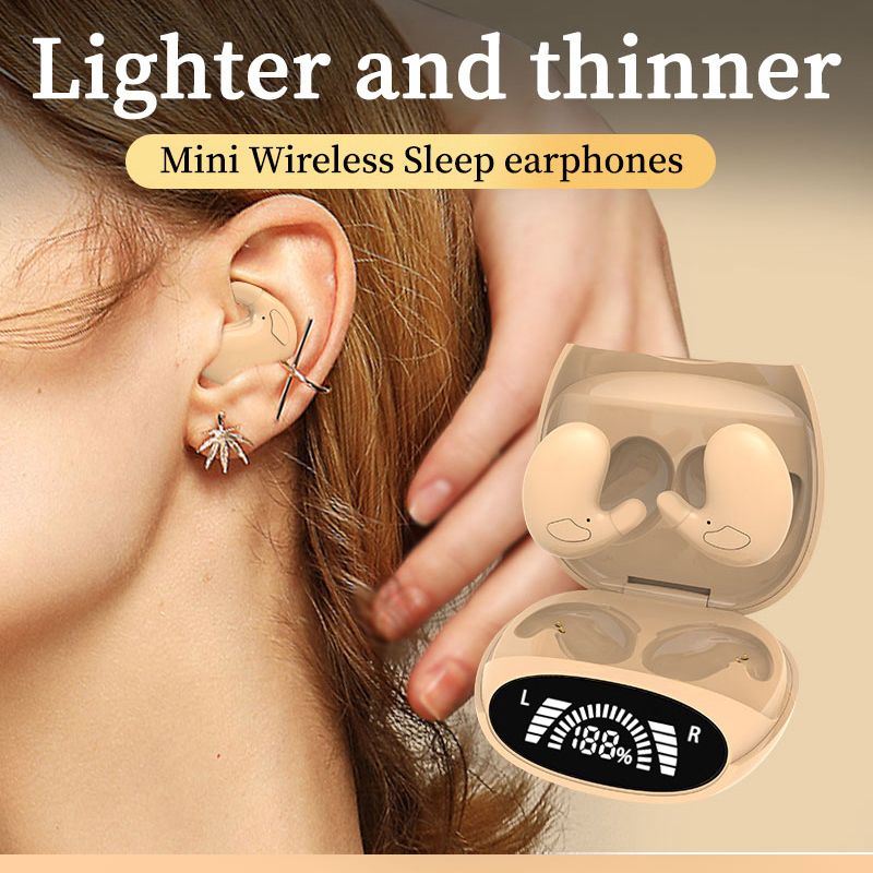 Sleep Invisible Earbuds Tiny Mini Headphones Hidden Noise Cancelling TWS Wireless Headsets Sports Stereo Bluetooth 5.3 Earphone