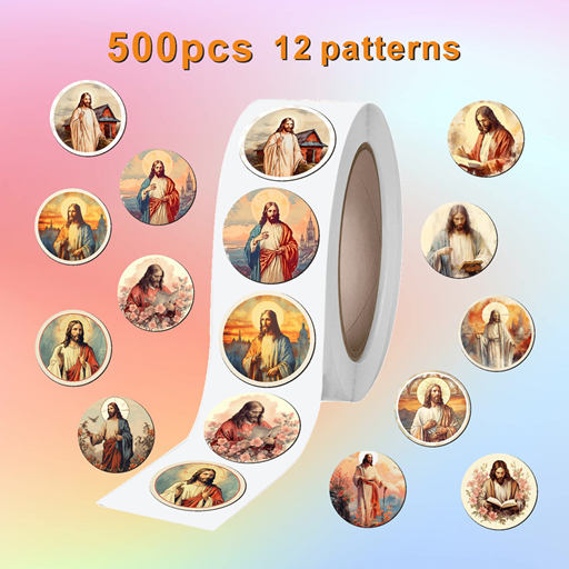 500 stickers of original cross-border Bible inspirational materials, decorative self-adhesive sealing stickers, roll rolls, stickers, handbooks, graffiti