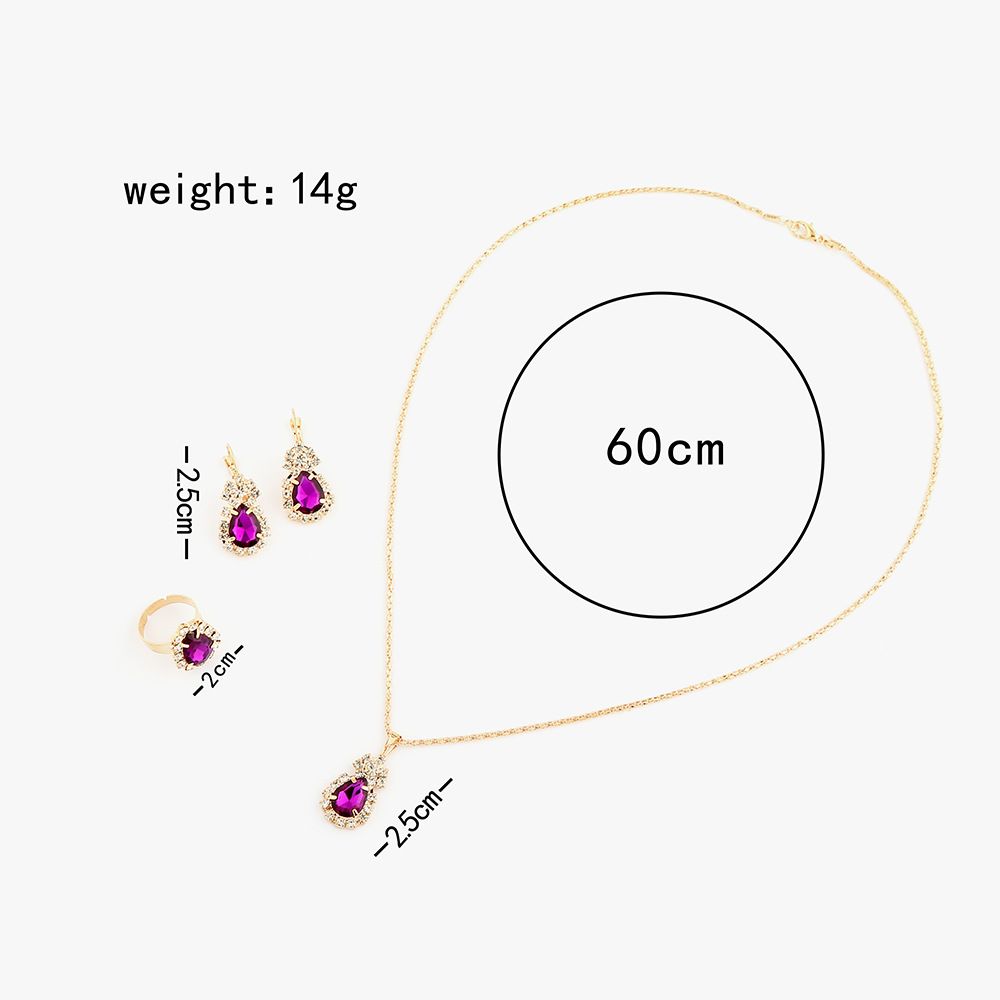 4pcs/set Fashion Ladies Jewelry Set Romantic Heart Bridal Wedding Necklace Ring Set Anniversary Birthday Valentine's Day Gift