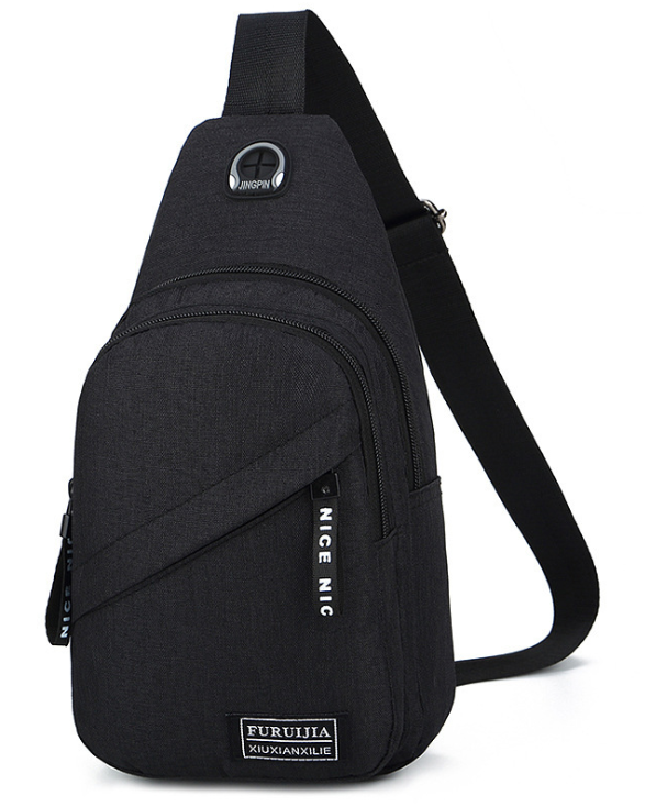 New chest bag men's bag Korean version of the shoulder diagonal bag luminous Oxford cloth bag outdoor leisure USB port
