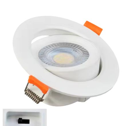 Round Square Recessed Spotlight Adjustable SMD Downlight 5w 7W Ceiling Spot Light Cabinet CCT Focus Mini LED Spotlight LED