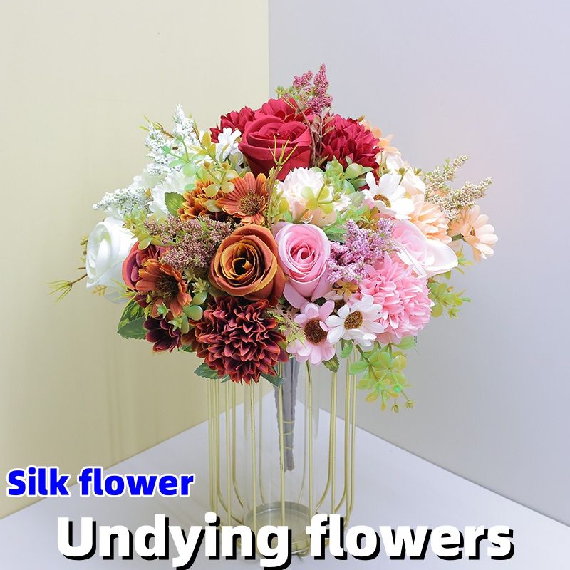 Artificial flower ,Plastic, silk flower CRRSHOP Holding simulated flowers, wedding photography, office, desk use of green plants, fake flowers, decoration