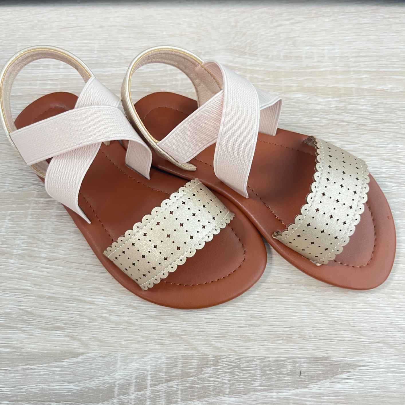 Girls Fashion Design Star Print Stretch Band Sandals