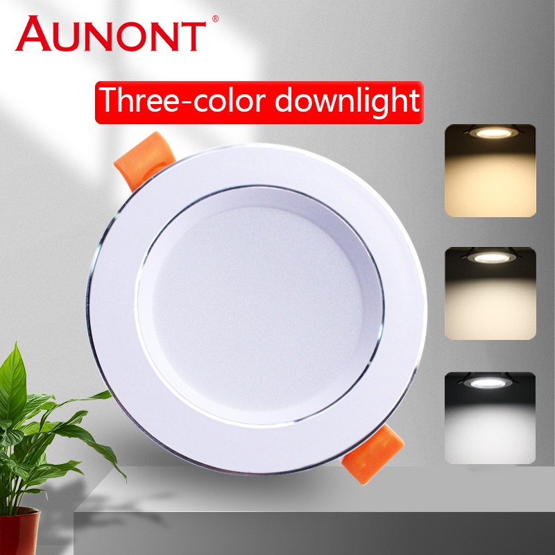 AUNONT LED downlight, 5W 6 inch downlight, indoor energy-saving lighting soft, aluminum alloy shell, simple 