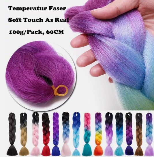 Obaasima strands hot stylish color Faux Mardi Gras Hair Thick Hair Braid  synthetic jumbo braid expression hair 