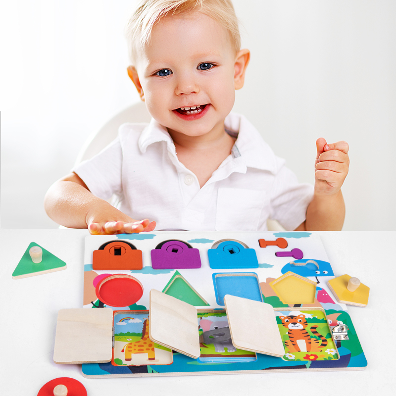 picture puzzle English study 1~3 years old Develop intelligence Children's toys gift Early education