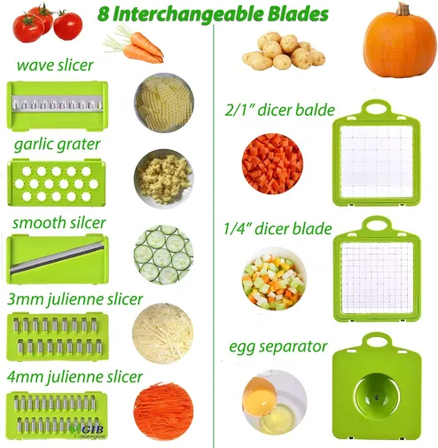 Vegetable Chopper, Onion Chopper, Potato Grater - 12 in 1 Multi-Functional  Mandoline Slicer, Veggie Fruit Dicer Cutter with Colander Basket and