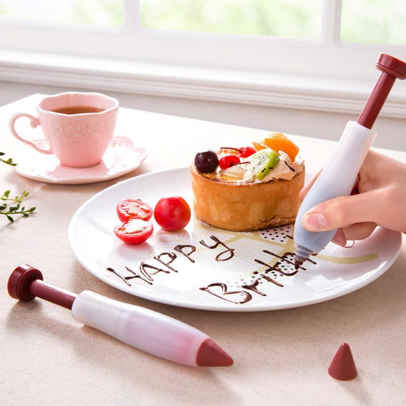 Cream cake squeeze jam writing silicone laminating pen chocolate dessert decoration baking painting pen tool repeat
