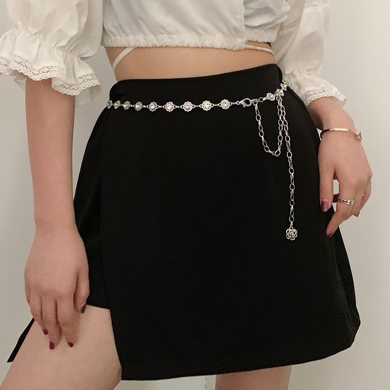 399 Women's Summer Fashion Metal Waist Chain with Dress Chain Thin Belt