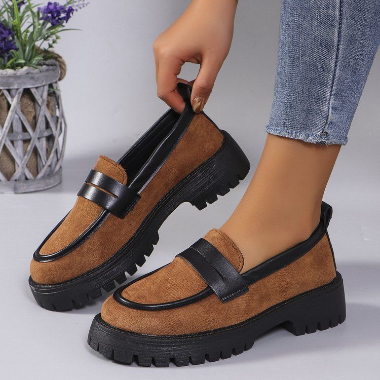 Large size loafer shoes 2024 new single shoe leopard print British style fashion shoes temperament 100 suede women's shoes 099