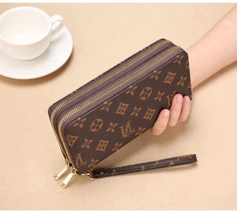 New Women's Long Wallet Fashion Double Zipper Large Capacity Purse for Ladies
