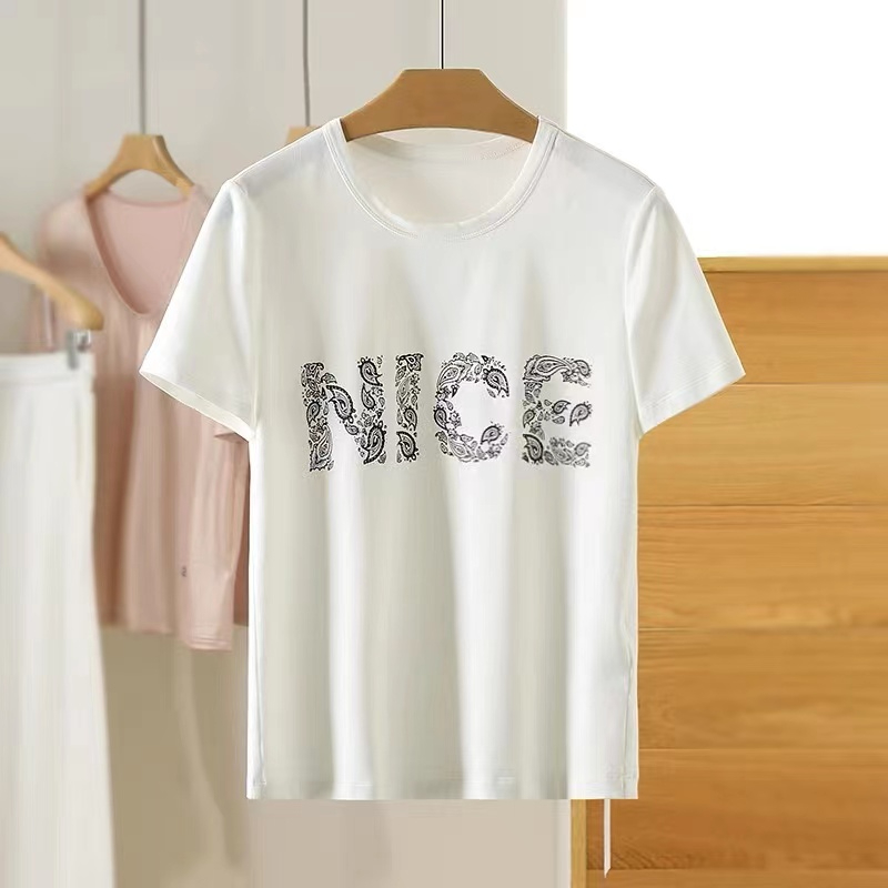 DX080# Women Slogan Graphic Tee T-Shirt