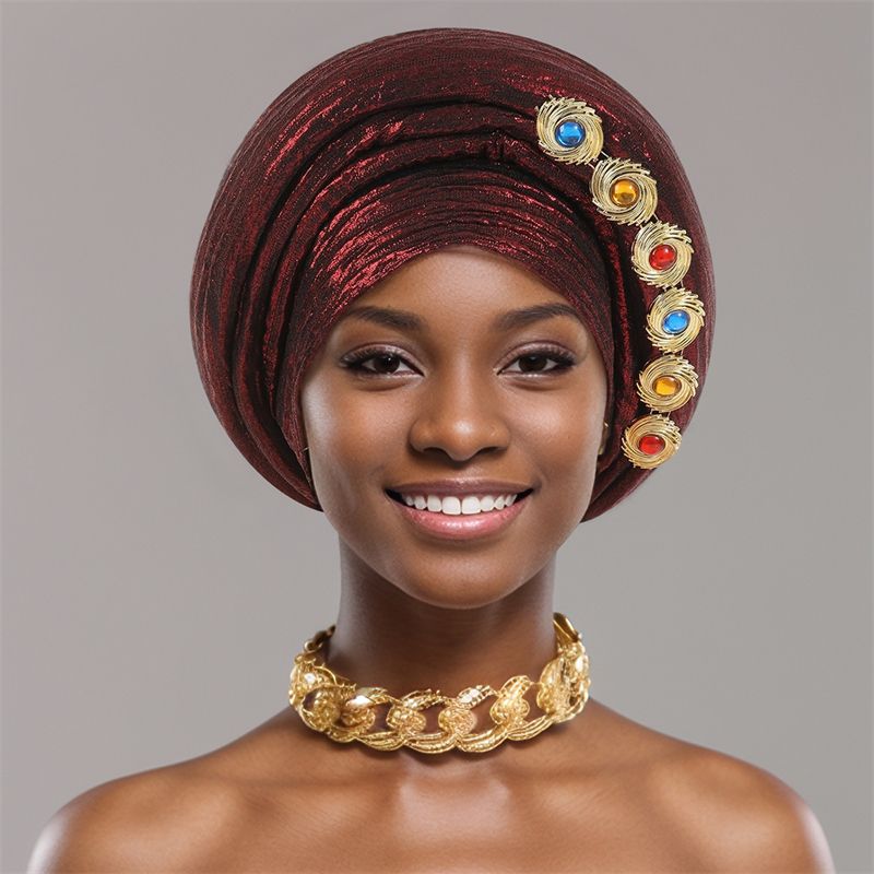 846817273132 Women Hats Headscarf For Fashion Nigerian Weddings Hat Woman Head Band Ladies Headband Lady Head Scarf Cap