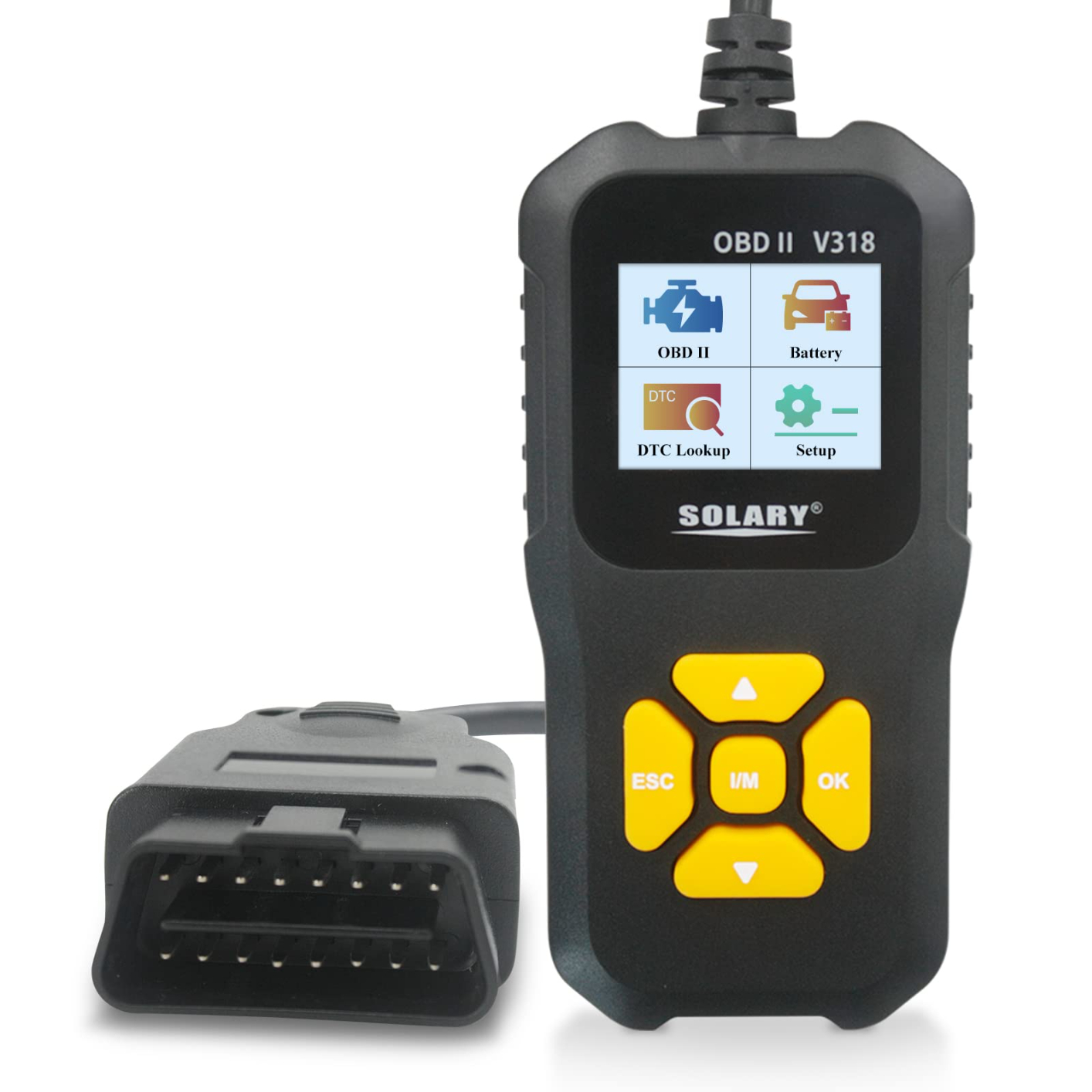 Solary Car OBD2 Scanner Code Reader, V318 OBD2 Scanner Check Engine Light Scan Tool, Professional Diagnostic Scaner for All OBD II Protocol Cars
