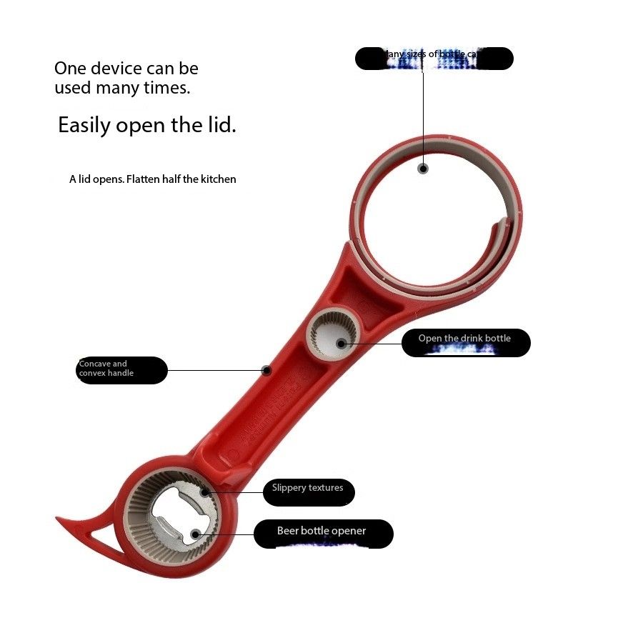 Plastic 4-in-1 Bottle Opener - Creative Multifunctional Lid Twist, Beer, and Can Opener for Home Use