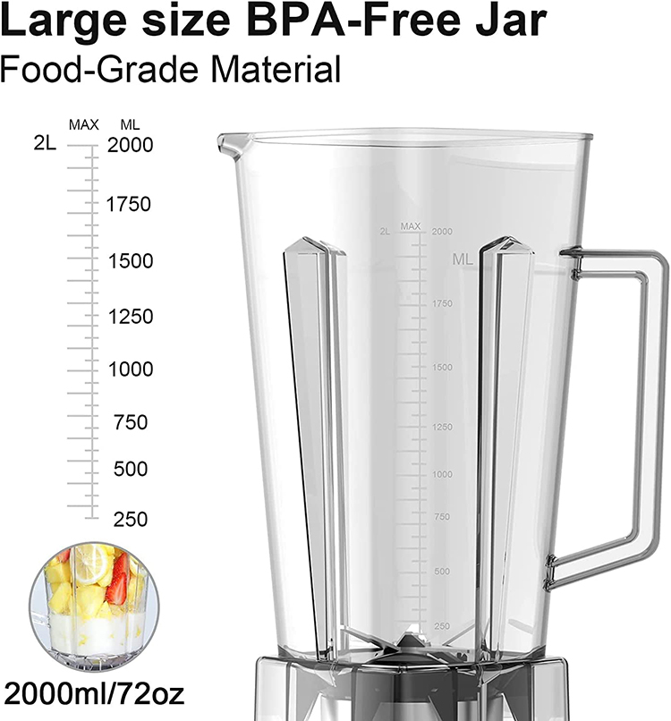  LAGPOUSI 1500 Watt Powerful Professional Smoothie Blender, Countertop Blender with BPA-FREE 70oz Pitcher and Self-Cleaning, Food blender for Commercial and Home 
