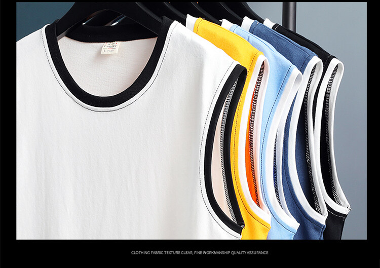 Mens Tank Top Cotton Casual Sleeveless Tshirt for Men Bodybuilding Bottoming Undershirts 2129