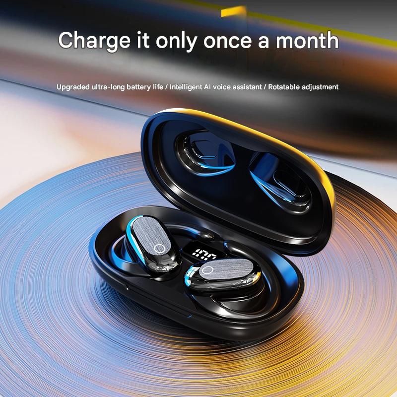 OWS Open-Ear Wireless Bluetooth Earbuds Ultra Long Battery Life High Sound Quality Ear-Hook Sports Headphones for Running Fitness
