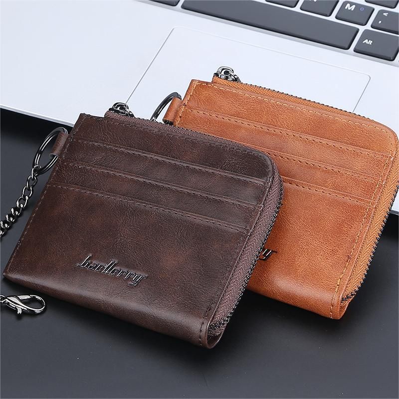 9293 Men's New Retro Anti Theft Chain Wallet Multi Functional Card Simple Wallet