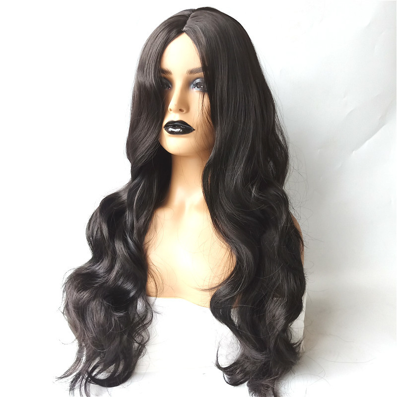 VEONAM Natural Black Long Wavy Synthetic Wigs For Black Women Natural Wave Wigs 26inch Heat Resistant Natural Wig