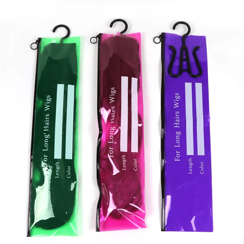 1Set Wig Storage Bag With Hanger For Wig/Hair Extensions Large Hair Storage Bag For Multiple Wigs Pvc Wig Holder Case With Zip
