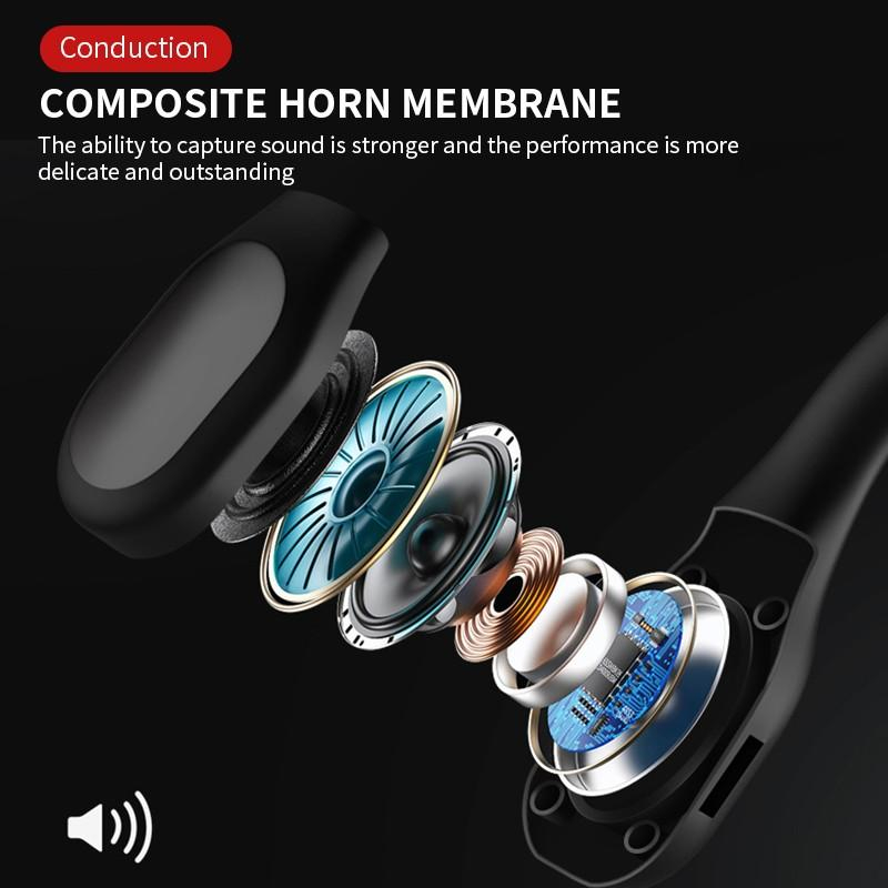 BL09 Bone Conduction Hook Earphone Wireless Bluetooth Headset Ear Stereo HIFI Sports Headphones With Microphone