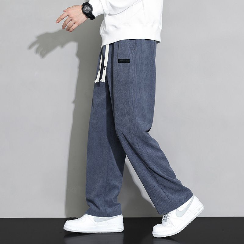 583 Men's Spring and Autumn New Loose Corduroy Pants Letter Straight Pants