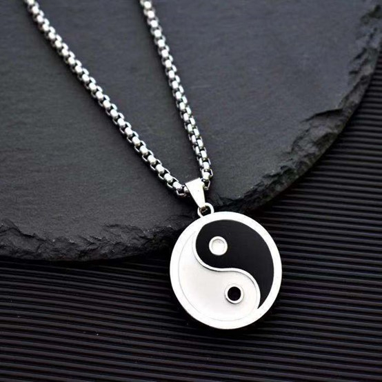  Chinese  Yin and Yang  five elements Gossip compass pendant necklace for the boy and girl Retro necklace