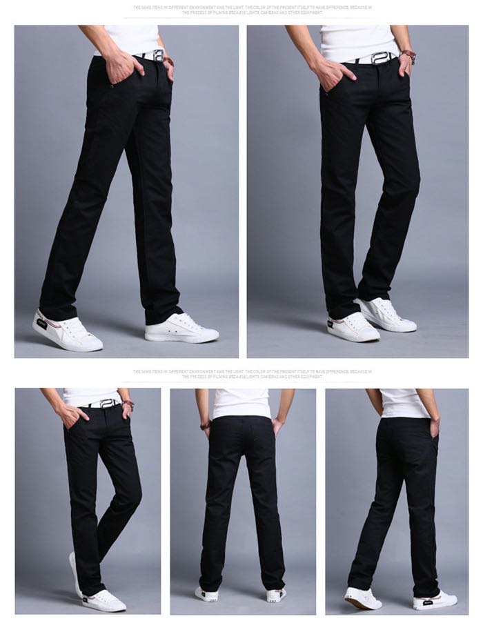 New Casual Pants Men Cotton Slim Fit Chinos Fashion Trousers Male Clothing Plus Size 9 colour ( see size table deatil) 28-38