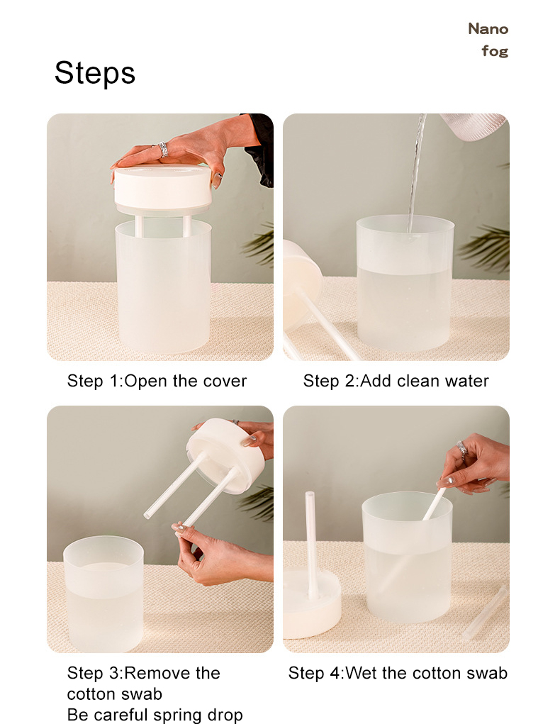 1.6L Air Humidifier Single Nozzle, USB Power Supply, Suitable for Study Room, Bedroom, Baby Room, Office, Car, With 7 Color LED, Air Humidifier, Can Be Used for Facial Moisturizing
