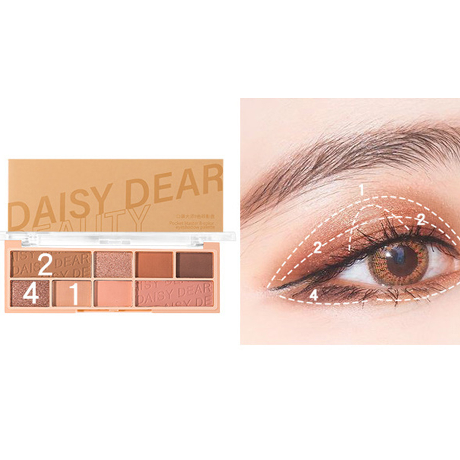 Eight-colour Eyeshadow Palette In Matte Pearlescent Earthy Colours That Are Waterproof And Smudge-free For Easy Application Eye Shadow Sets