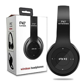 P47 Foldable Wireless Bluetooth Headphone - Black