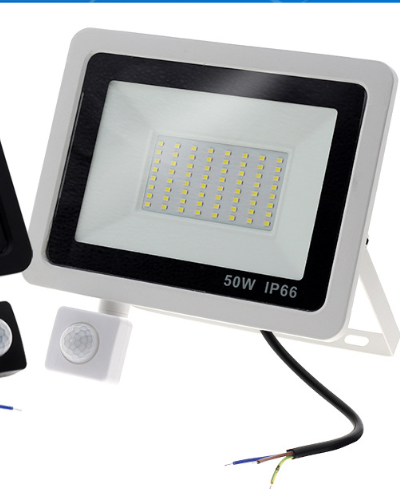AUNONT 50W Motion Sensor LED Flood Light, 3000K Warm White, 3500lm(Max), IP65 Waterproof Security Spotlight with PIR for Driveway Parking Lot - Black